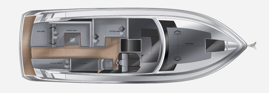 Galeon 335 HTS plan de pont deck 1