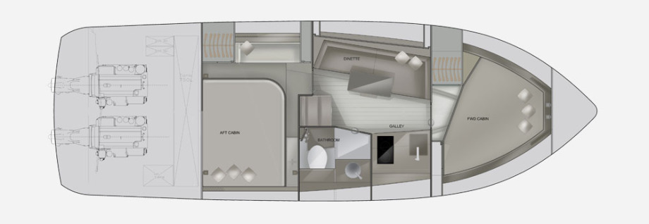 Galeon 335 HTS plan de pont deck 2