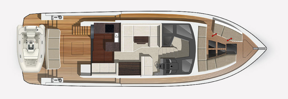 Galeon 460 FLY plan de pont deck 1