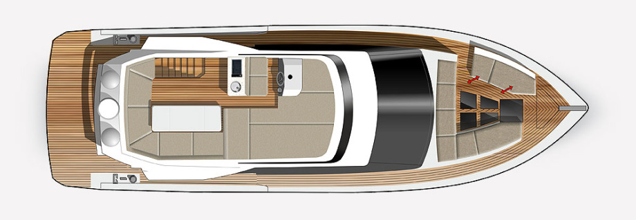 Galeon 460 FLY plan de pont fly