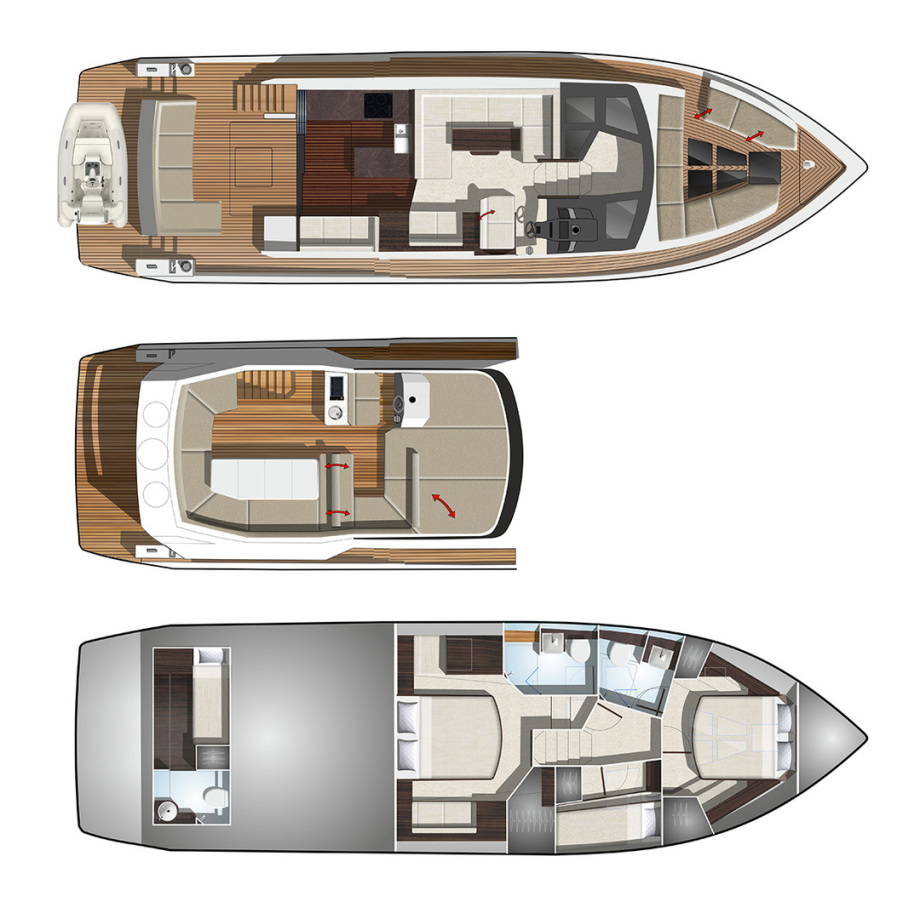 Galeon 500 FLY plan de pont