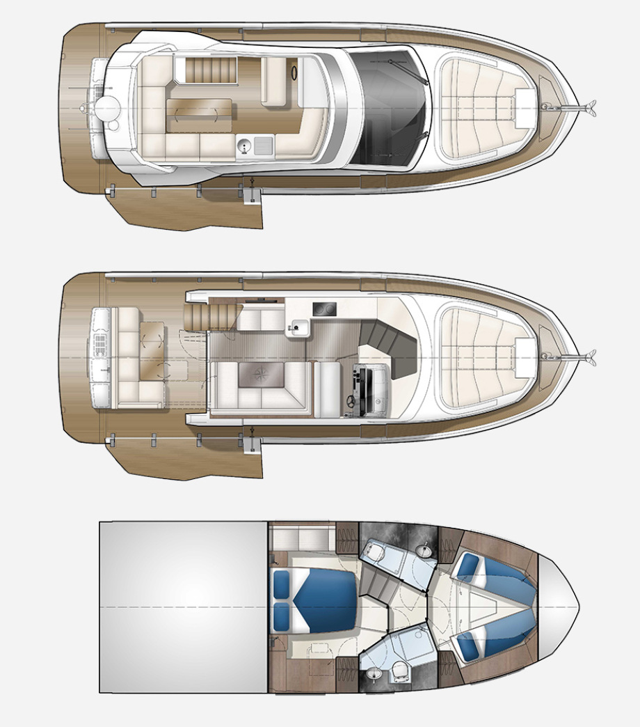 Galeon 400 FLY plan de pont