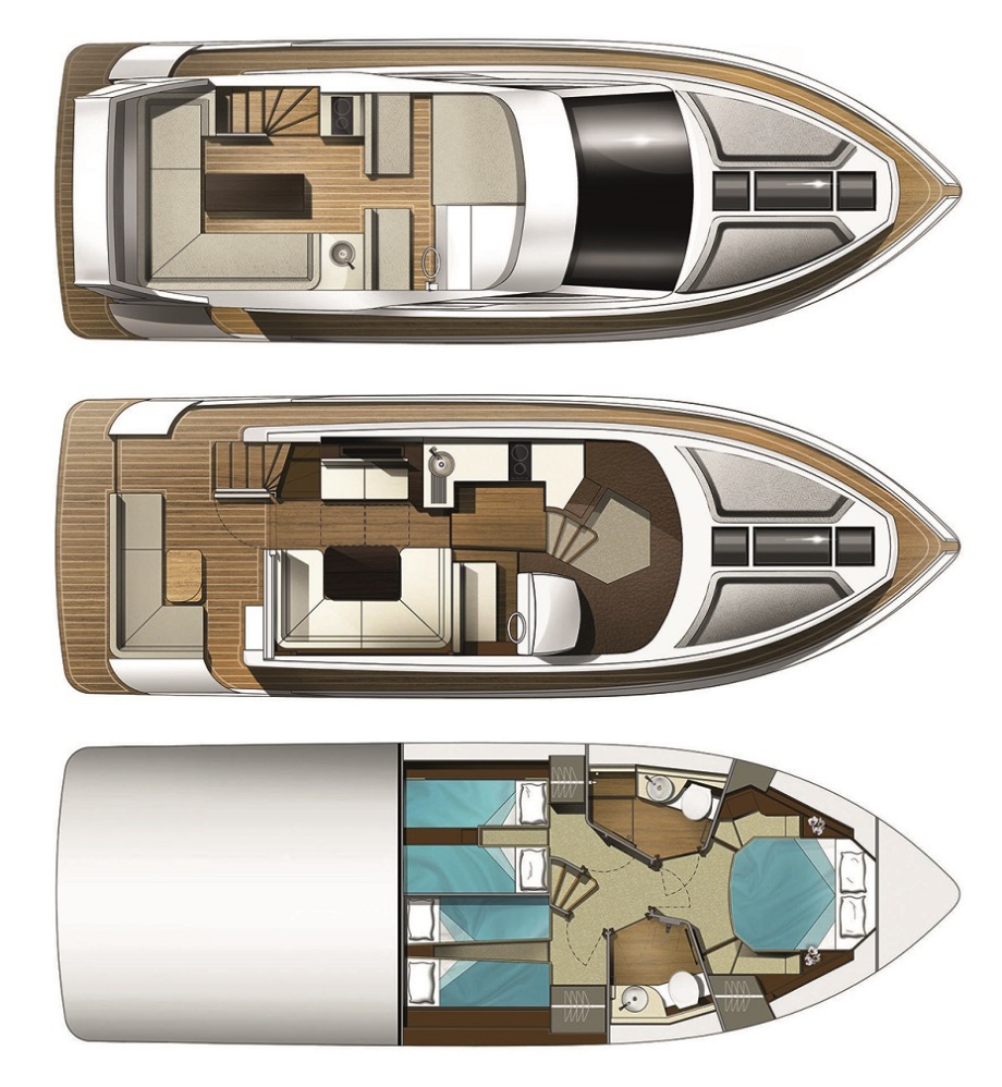 Galeon 420 FLY plan de pont