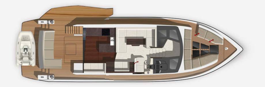 Galeon 510 SKYDECK plan de pont deck 1