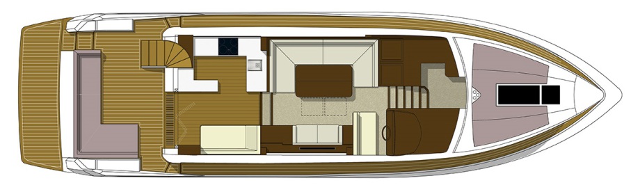 Galeon 560 SKYDECK plan de pont deck 1