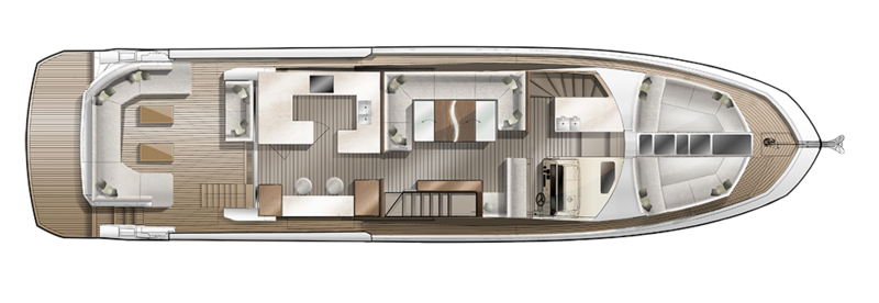 Galeon 640 FLY deck 1 layout