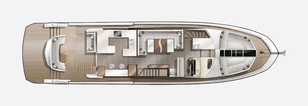 Galeon 650 SKYDECK plan de pont deck 1