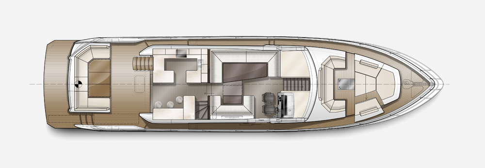 Galeon 680 FLY plan de pont deck 1