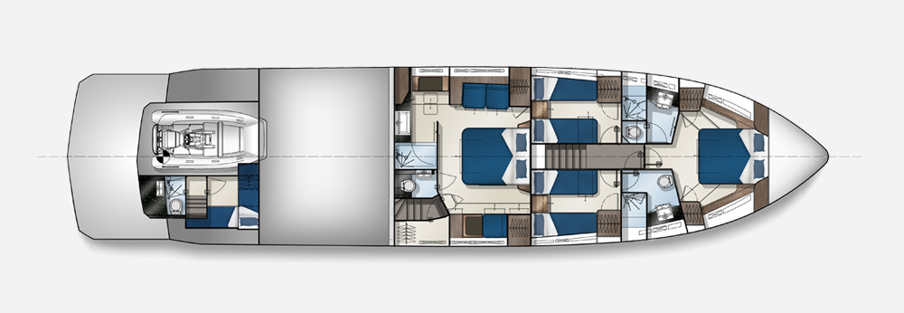 Galeon 700 SKYDECK plan de pont deck 2