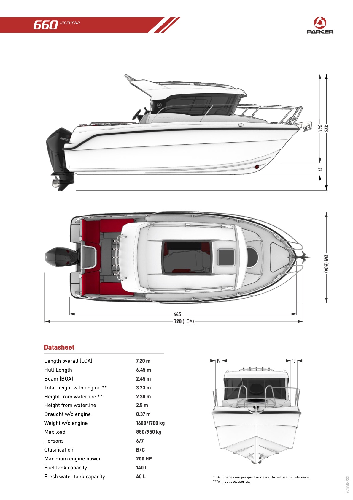 Parker 660 Weekend plan de pont extérieur