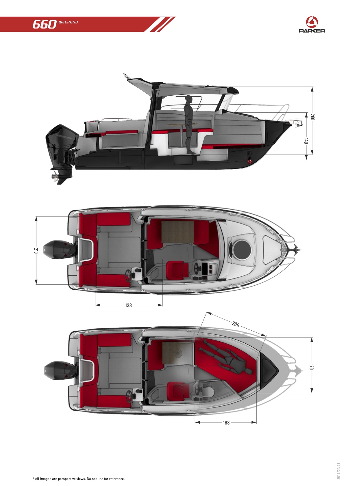 Parker 660 Weekend plan de pont intérieur