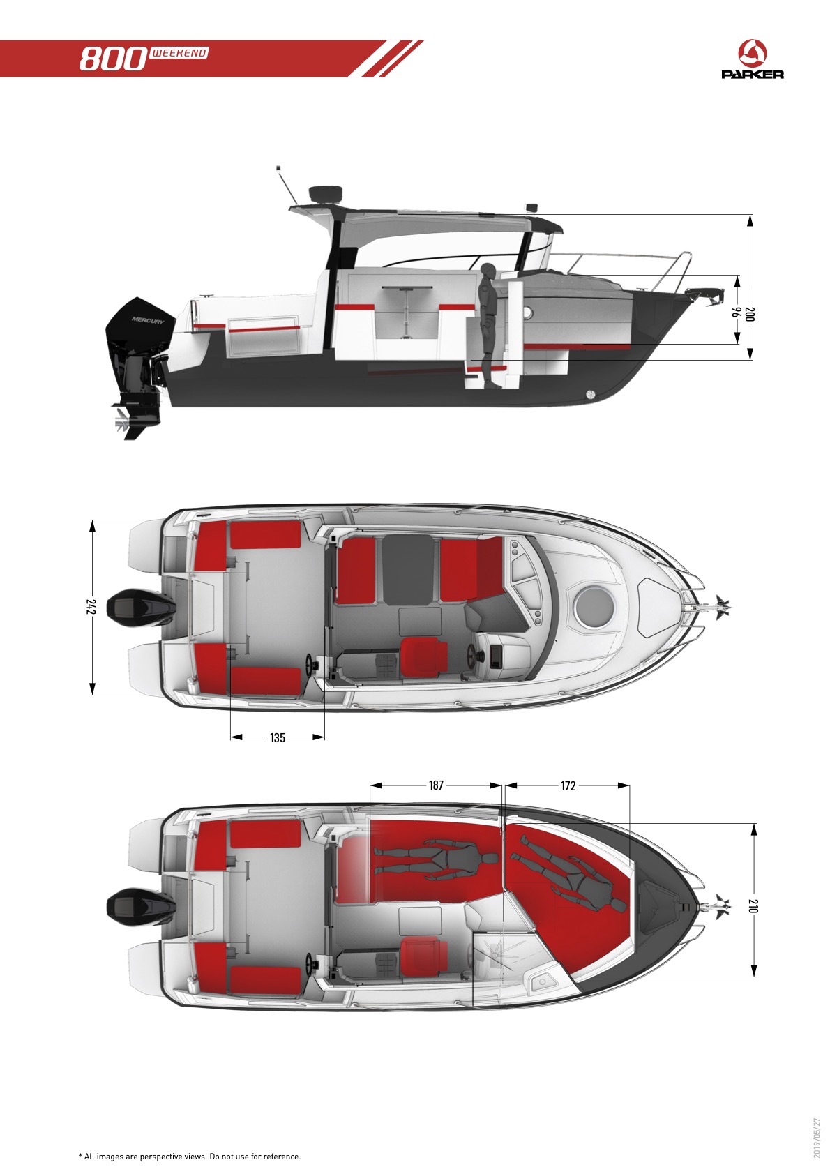 Parker 800 Weekend plan de pont interieur