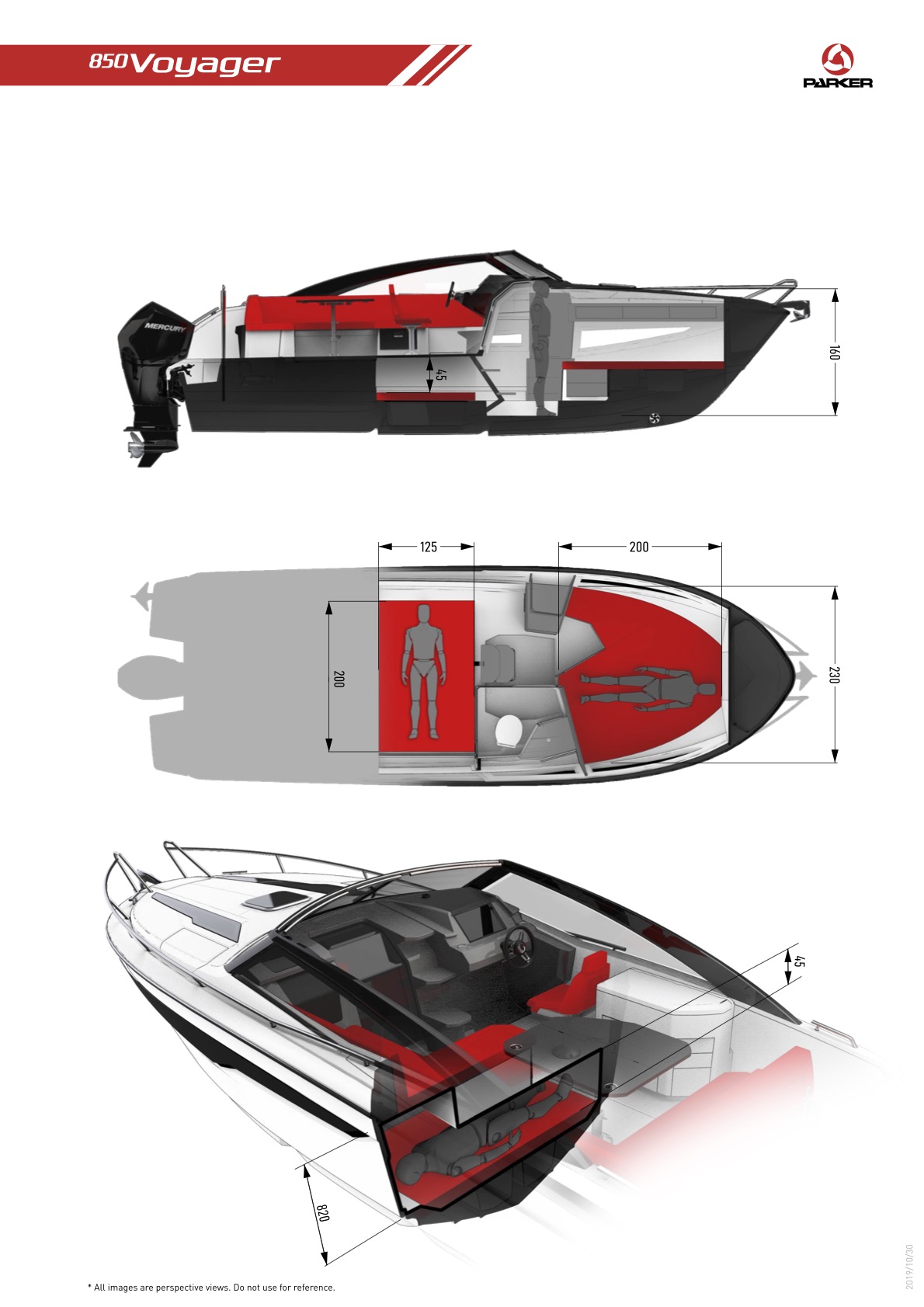 Parker 850 Voyager plan de pont interieur