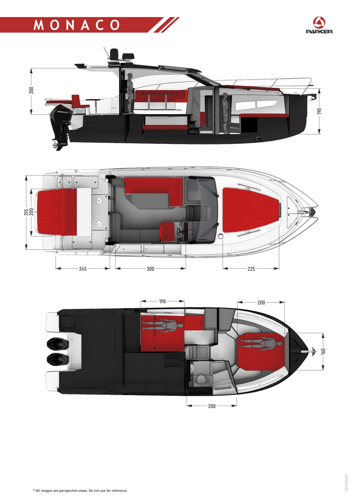 Parker Monaco 110 plan de pont interieur